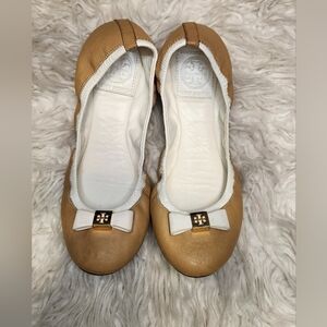 Tory Burch Tan Leather Ballet Flats